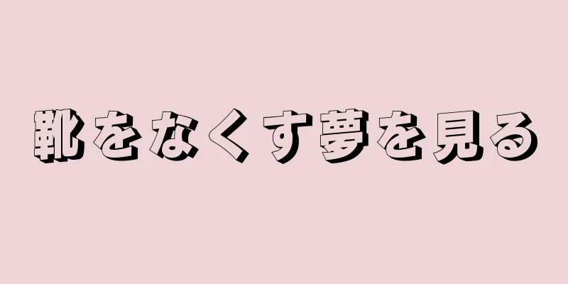 靴をなくす夢を見る