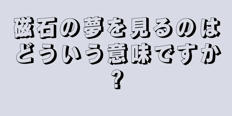 磁石の夢を見るのはどういう意味ですか?