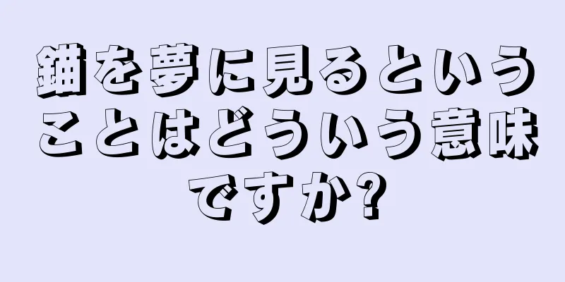 錨を夢に見るということはどういう意味ですか?