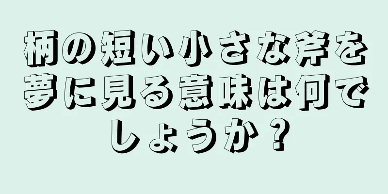 柄の短い小さな斧を夢に見る意味は何でしょうか？