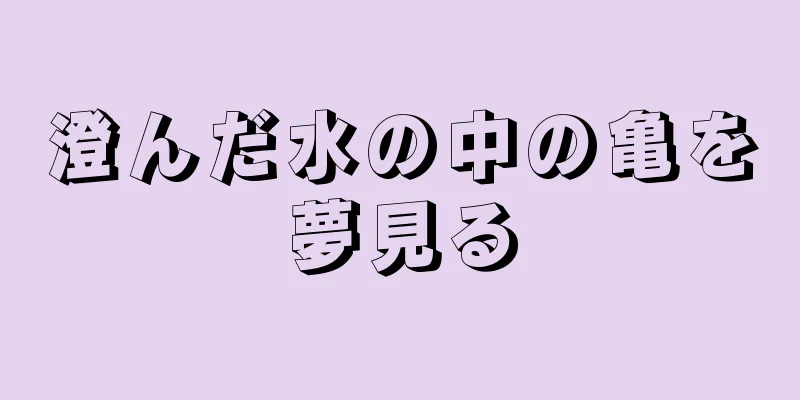 澄んだ水の中の亀を夢見る
