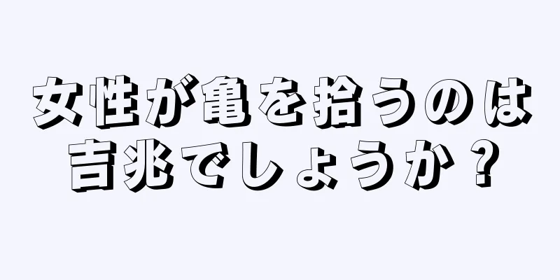 女性が亀を拾うのは吉兆でしょうか？