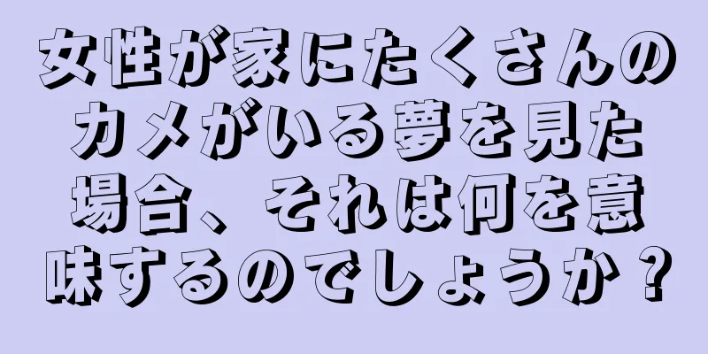 女性が家にたくさんのカメがいる夢を見た場合、それは何を意味するのでしょうか？
