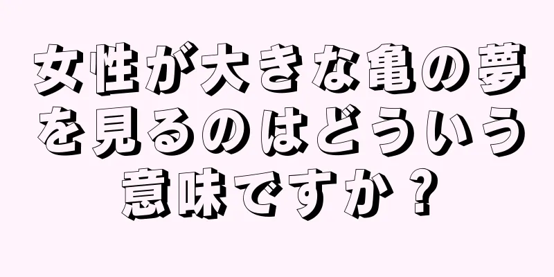 女性が大きな亀の夢を見るのはどういう意味ですか？