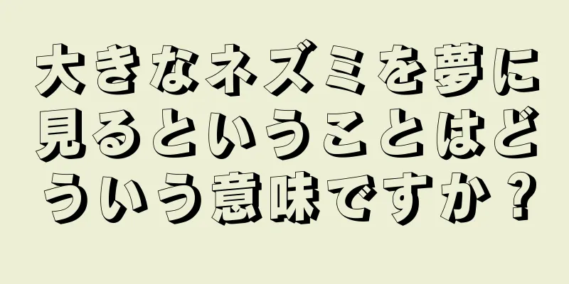 大きなネズミを夢に見るということはどういう意味ですか？