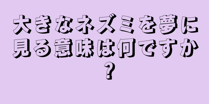 大きなネズミを夢に見る意味は何ですか？