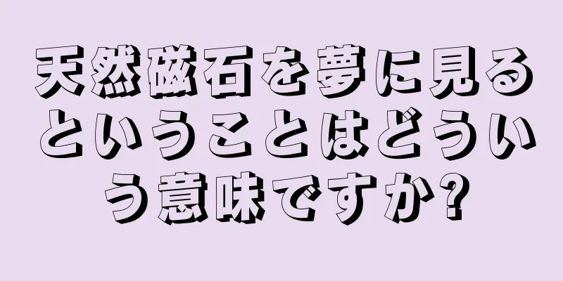 天然磁石を夢に見るということはどういう意味ですか?