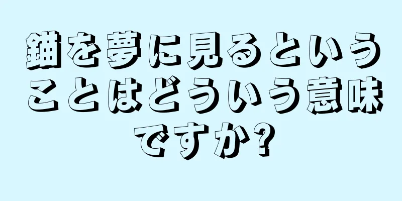 錨を夢に見るということはどういう意味ですか?
