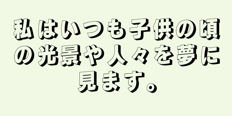 私はいつも子供の頃の光景や人々を夢に見ます。