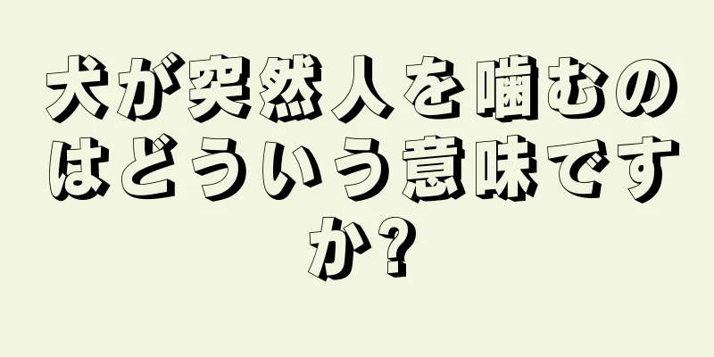 犬が突然人を噛むのはどういう意味ですか?