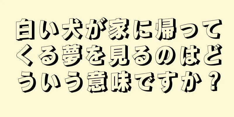 白い犬が家に帰ってくる夢を見るのはどういう意味ですか？