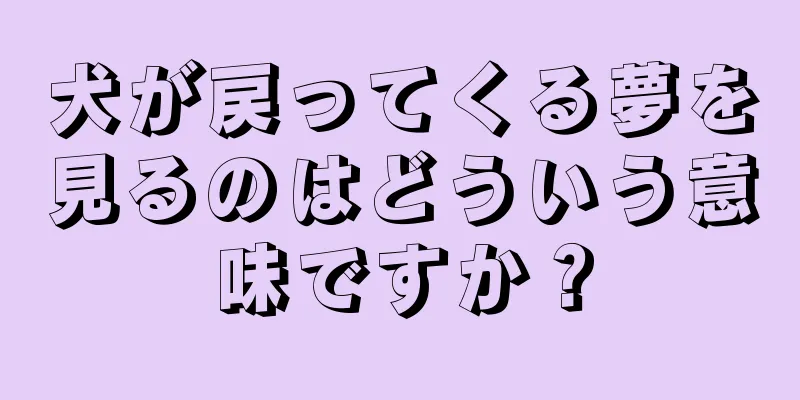 犬が戻ってくる夢を見るのはどういう意味ですか？