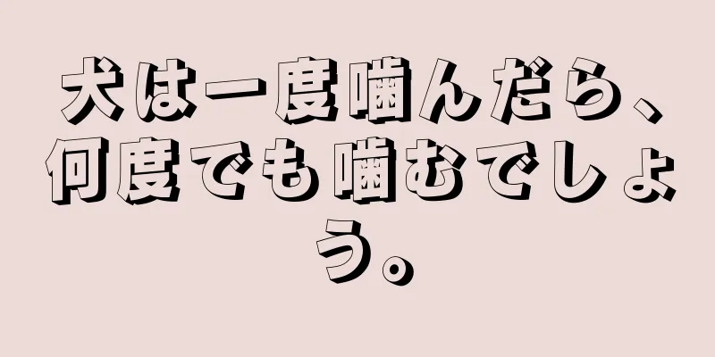 犬は一度噛んだら、何度でも噛むでしょう。