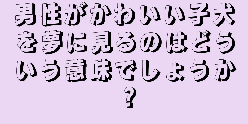 男性がかわいい子犬を夢に見るのはどういう意味でしょうか？
