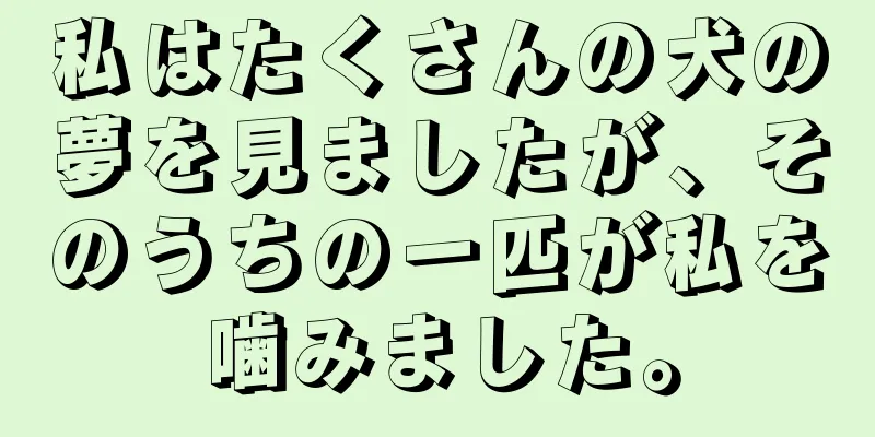 私はたくさんの犬の夢を見ましたが、そのうちの一匹が私を噛みました。