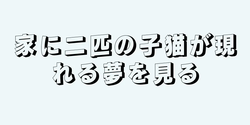 家に二匹の子猫が現れる夢を見る