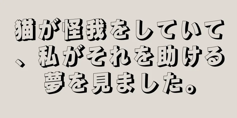 猫が怪我をしていて、私がそれを助ける夢を見ました。