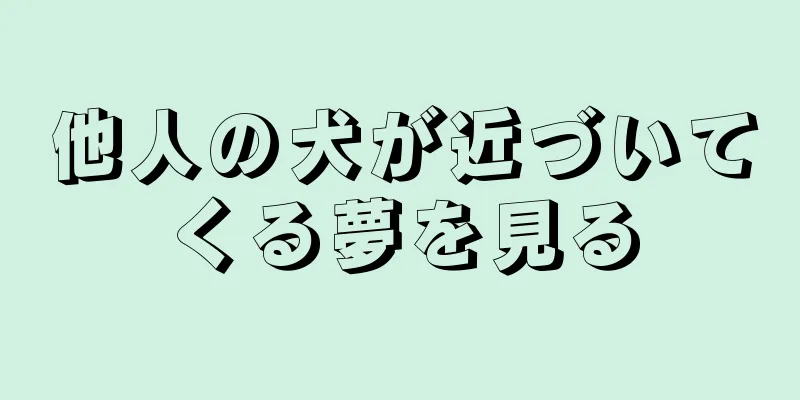 他人の犬が近づいてくる夢を見る