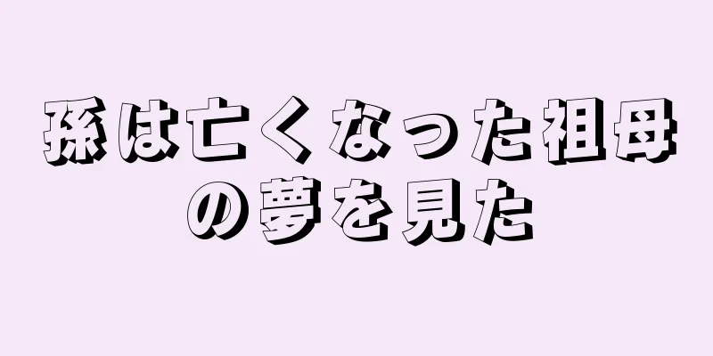 孫は亡くなった祖母の夢を見た