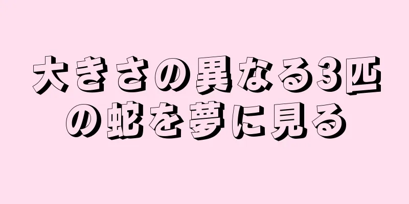 大きさの異なる3匹の蛇を夢に見る