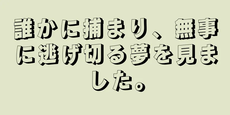 誰かに捕まり、無事に逃げ切る夢を見ました。