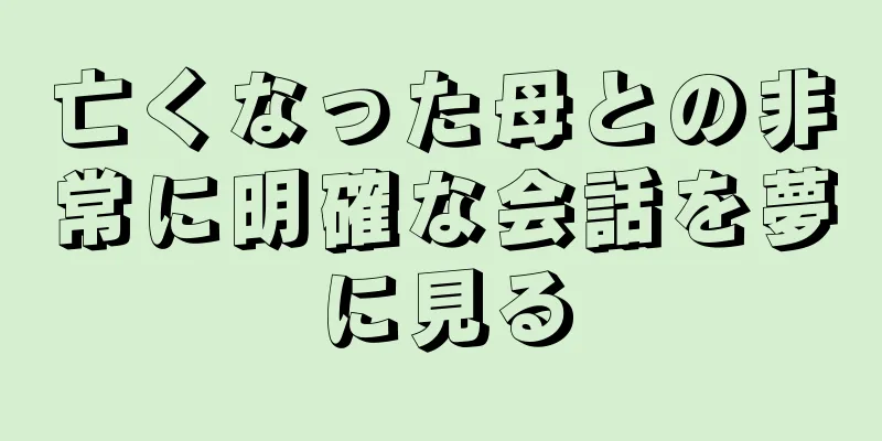 亡くなった母との非常に明確な会話を夢に見る