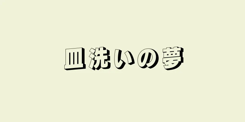 皿洗いの夢