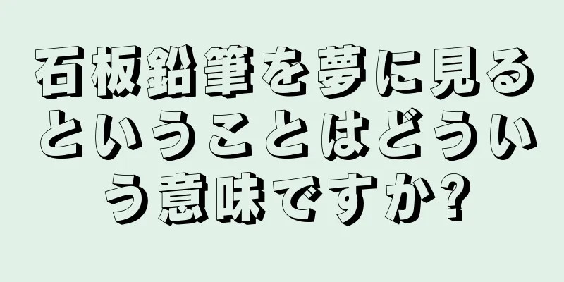 石板鉛筆を夢に見るということはどういう意味ですか?