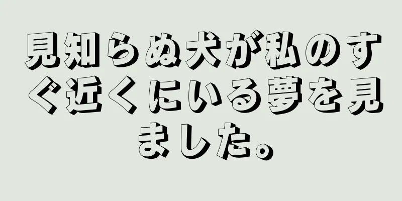 見知らぬ犬が私のすぐ近くにいる夢を見ました。