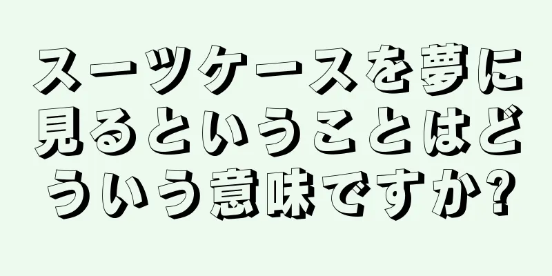 スーツケースを夢に見るということはどういう意味ですか?