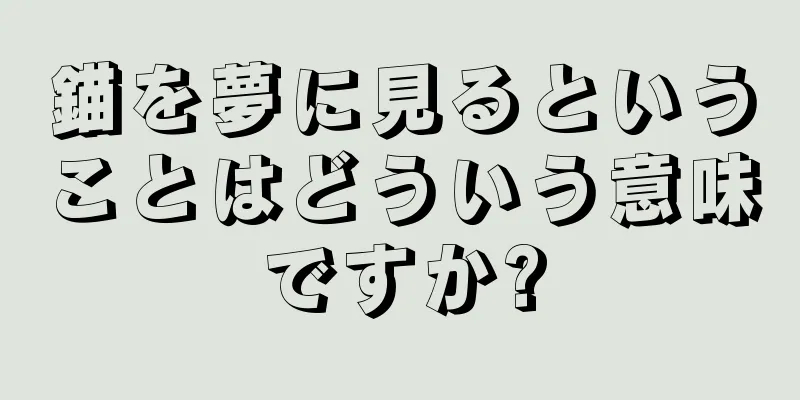 錨を夢に見るということはどういう意味ですか?