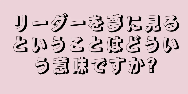 リーダーを夢に見るということはどういう意味ですか?