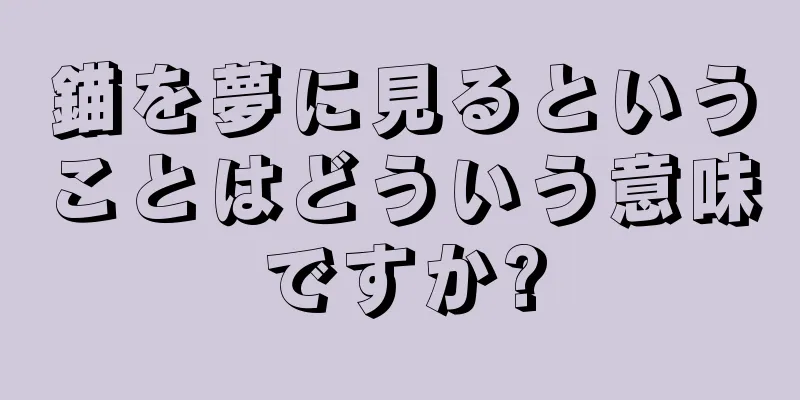 錨を夢に見るということはどういう意味ですか?