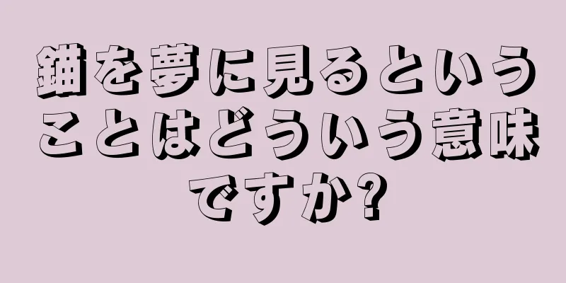 錨を夢に見るということはどういう意味ですか?