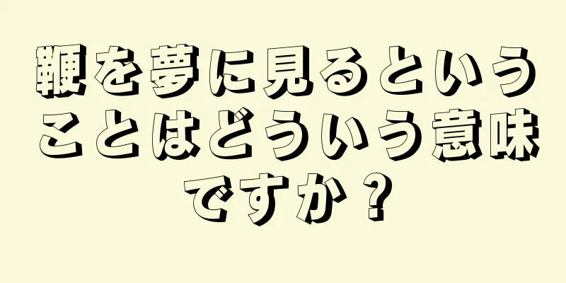 鞭を夢に見るということはどういう意味ですか？