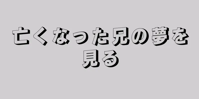 亡くなった兄の夢を見る
