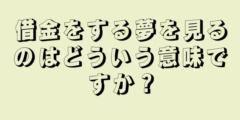 借金をする夢を見るのはどういう意味ですか？