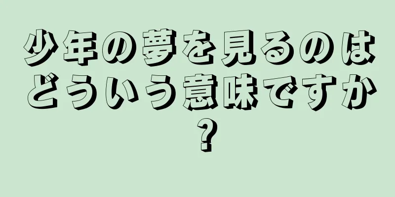 少年の夢を見るのはどういう意味ですか？
