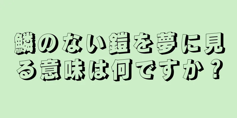 鱗のない鎧を夢に見る意味は何ですか？