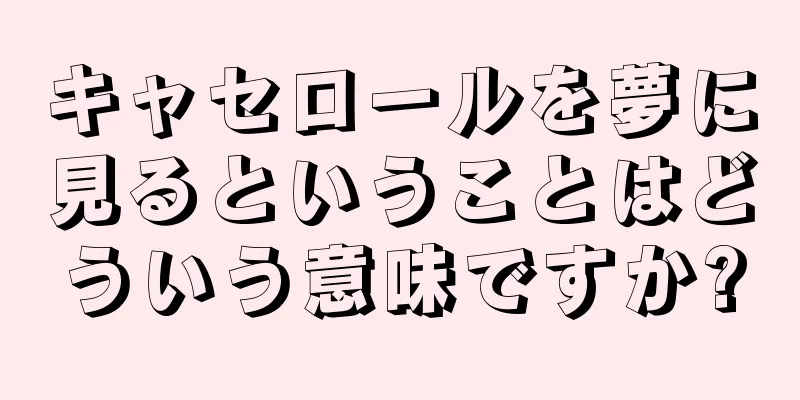 キャセロールを夢に見るということはどういう意味ですか?