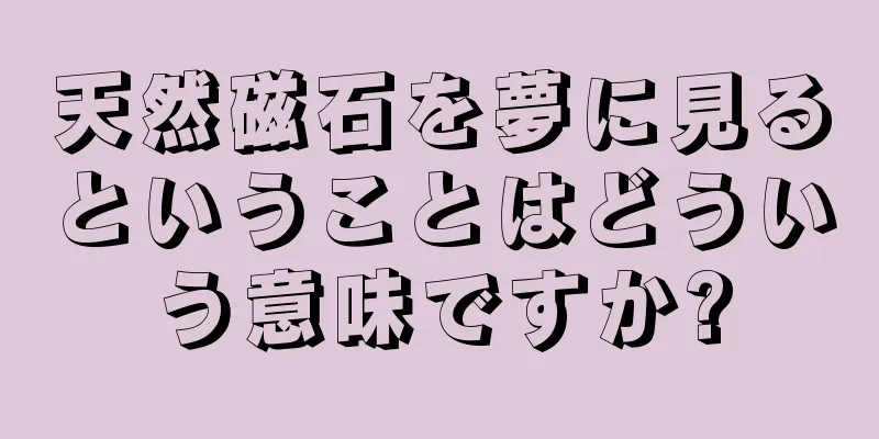 天然磁石を夢に見るということはどういう意味ですか?