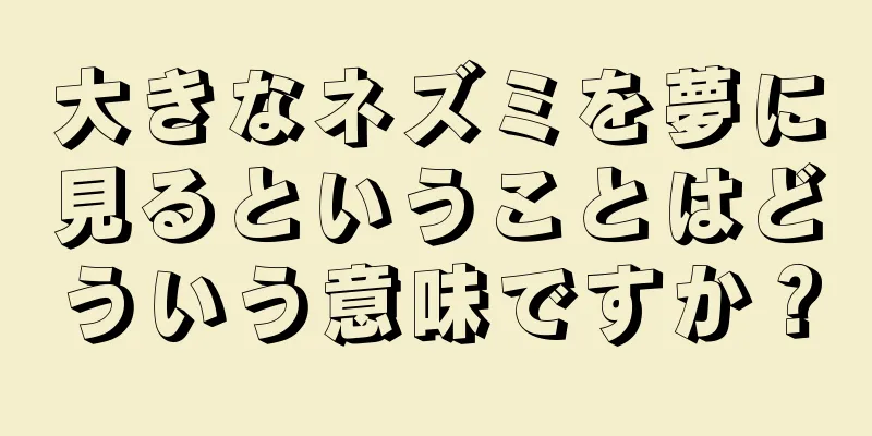 大きなネズミを夢に見るということはどういう意味ですか？