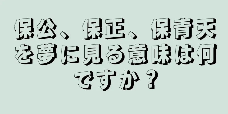 保公、保正、保青天を夢に見る意味は何ですか？
