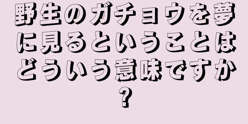 野生のガチョウを夢に見るということはどういう意味ですか?
