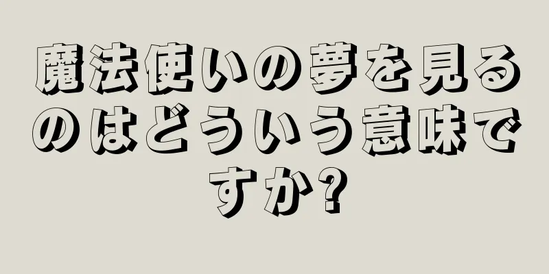 魔法使いの夢を見るのはどういう意味ですか?