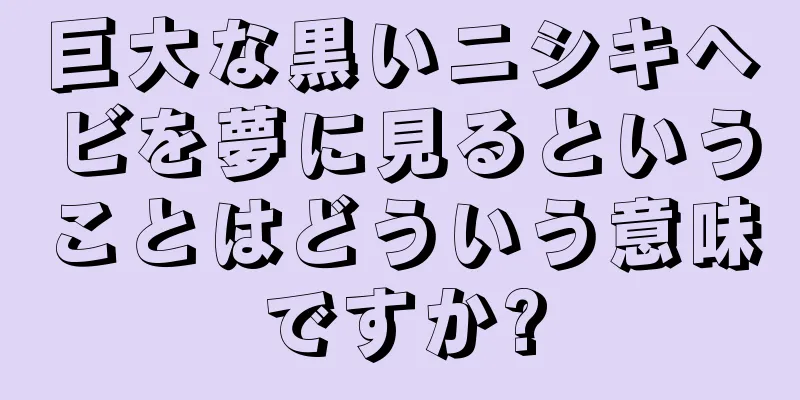 巨大な黒いニシキヘビを夢に見るということはどういう意味ですか?