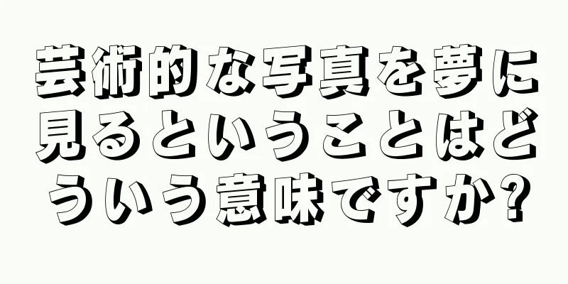 芸術的な写真を夢に見るということはどういう意味ですか?