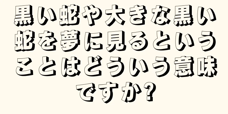 黒い蛇や大きな黒い蛇を夢に見るということはどういう意味ですか?