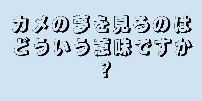 カメの夢を見るのはどういう意味ですか？