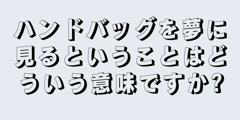 ハンドバッグを夢に見るということはどういう意味ですか?